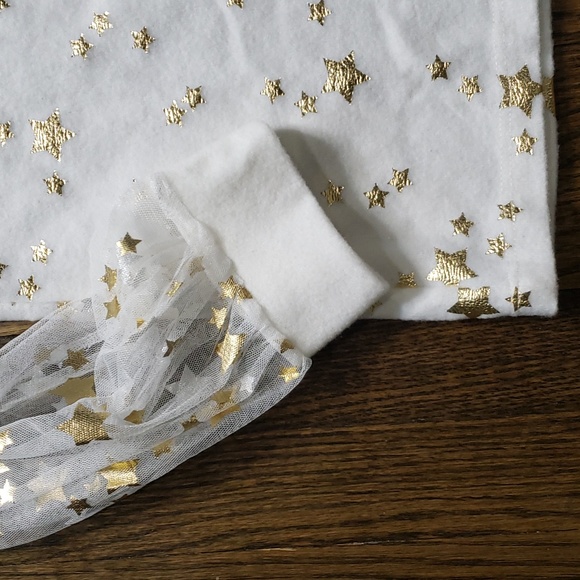 Gold Stars Sheer Sleeves Sweater - Picture 3 of 10